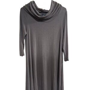 Mercer & Madison Small Charcoal Gray Cowl Neck Swing 3/4 Sleeve Dress
